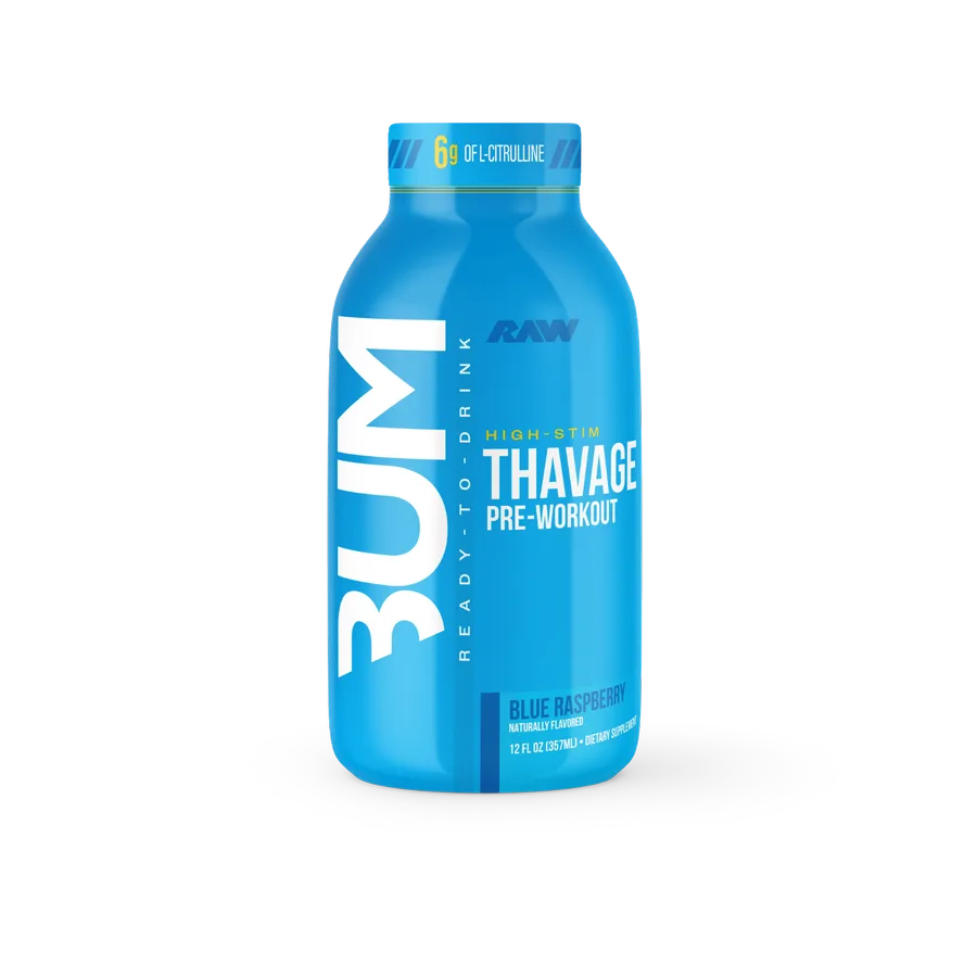 Bum Thavage RTD Pre-Workout Blue Raspberry 12 oz