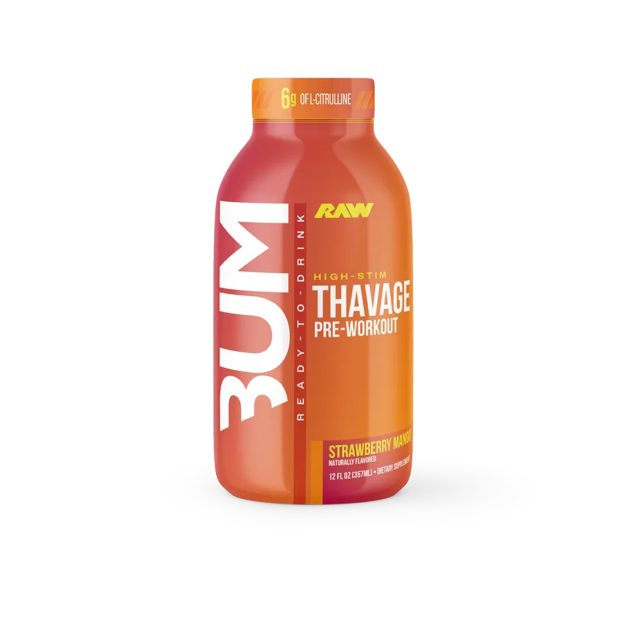 Bum Thavage RTD Pre-Workout Strawberry Mango 12 oz