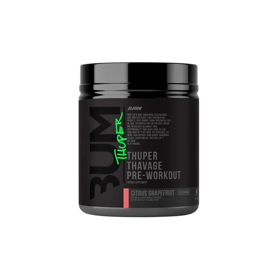 Pre-entreno BUM X RAW Thuper Thavage Citrus Grapefruit, 20 Porciones