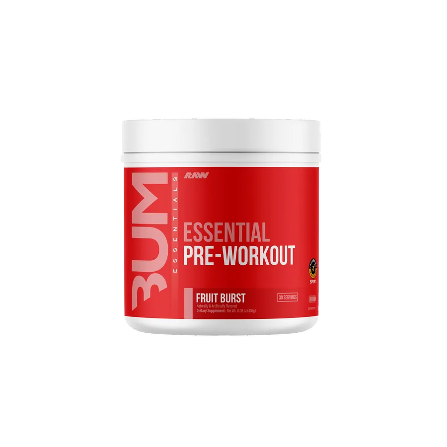 Pre-entreno BUM X RAW Essential Fruit Burst, 30 Porciones
