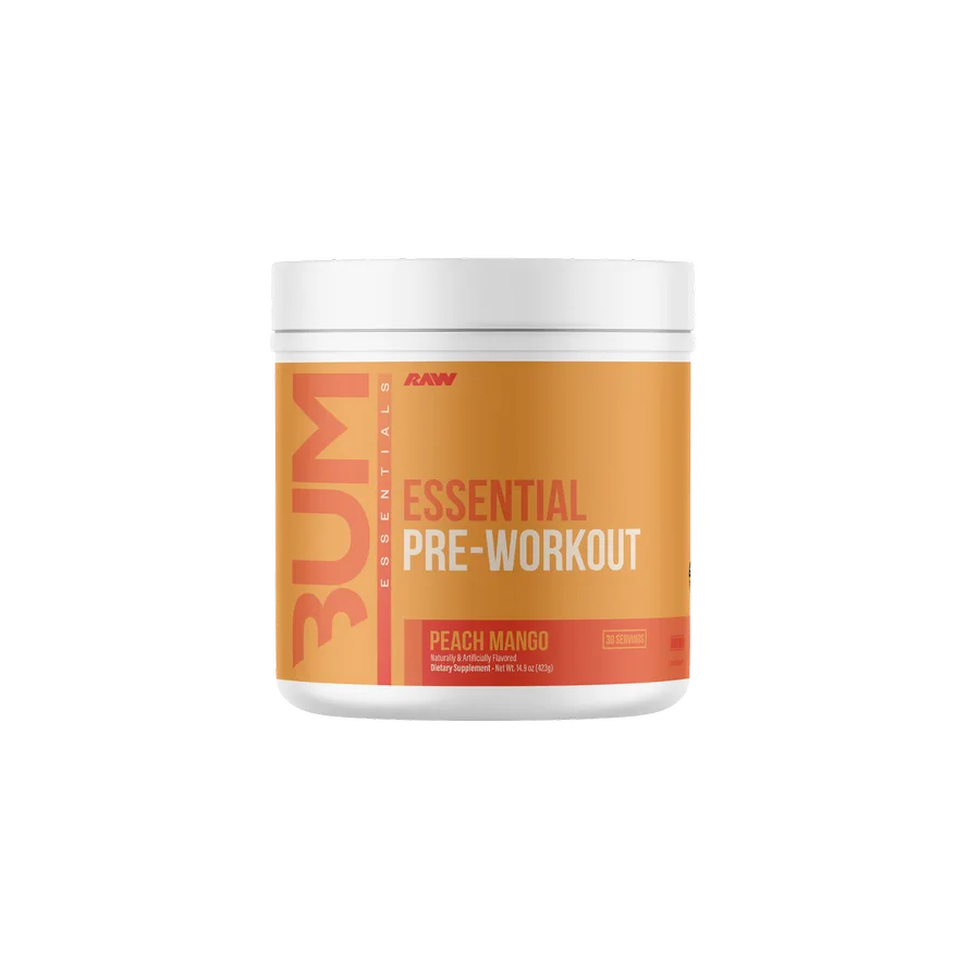 Pre-entreno BUM X RAW Essential Peach Mango, 30 Porciones