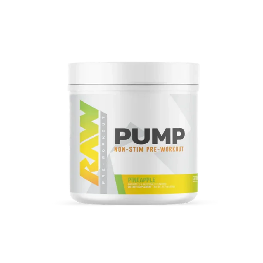 Pre-entreno BUM X RAW Pump Non-Stim Pineapple, 40/20 Porciones
