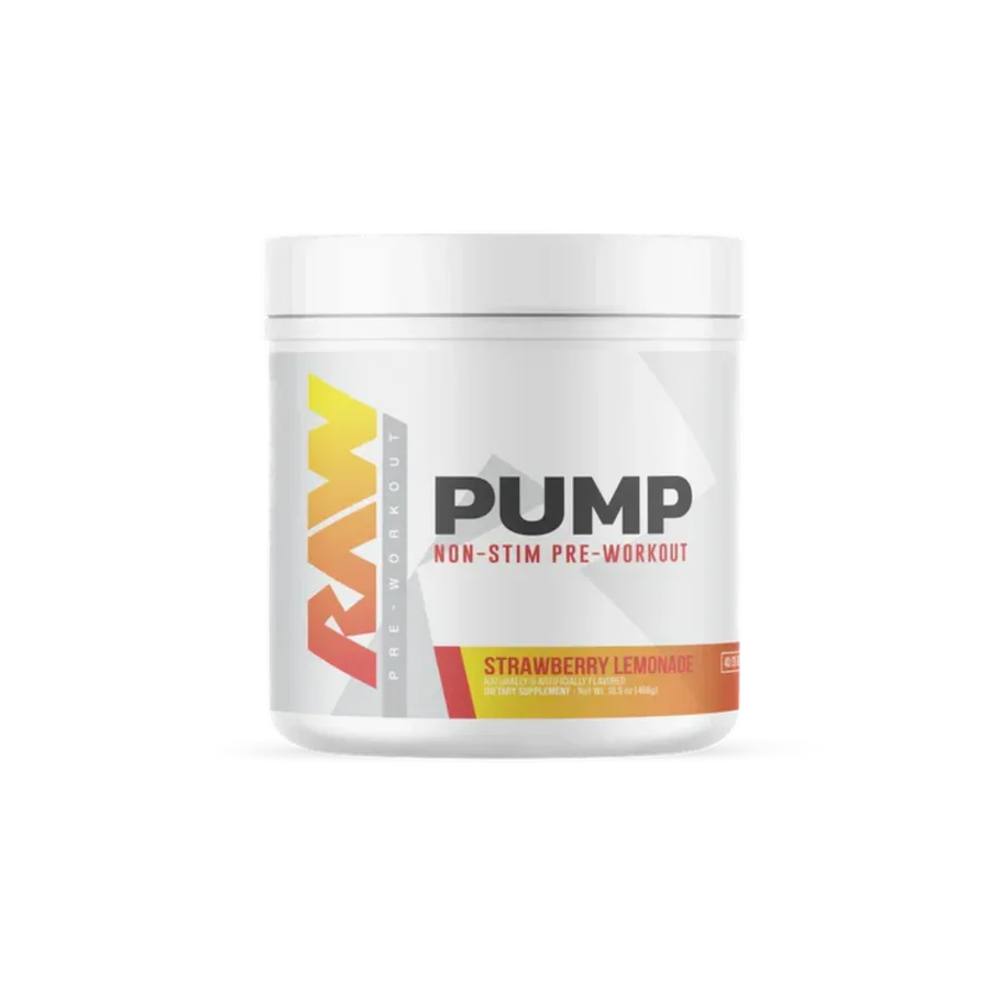 Pre-entreno BUM X RAW Pump Non-Stim Strawberry Lemonade, 40/20 Porciones