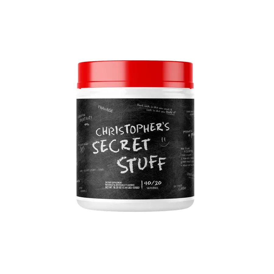 Pre-entreno BUM X RAW Thavage Christopher Secret Stuff, 40/20 Porciones