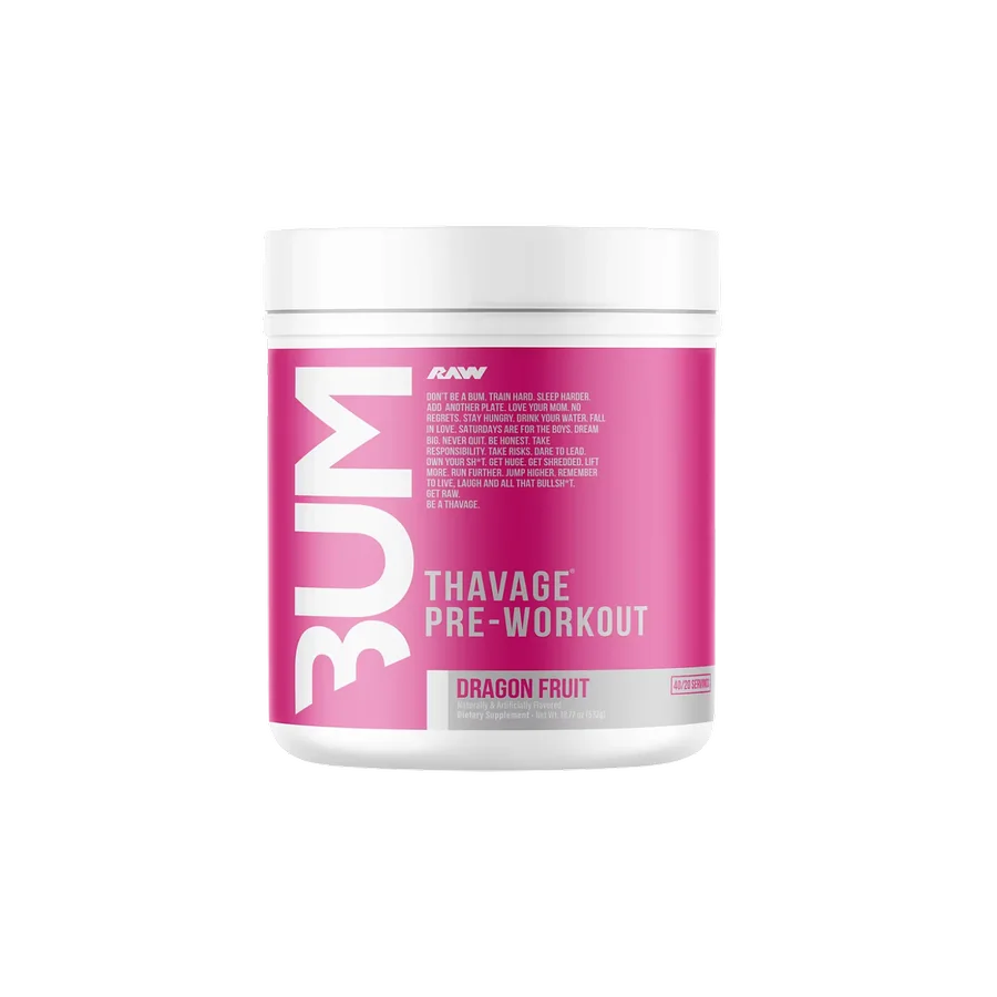 Pre-entreno BUM X RAW Thavage Dragon Fruit, 40/20 Porciones