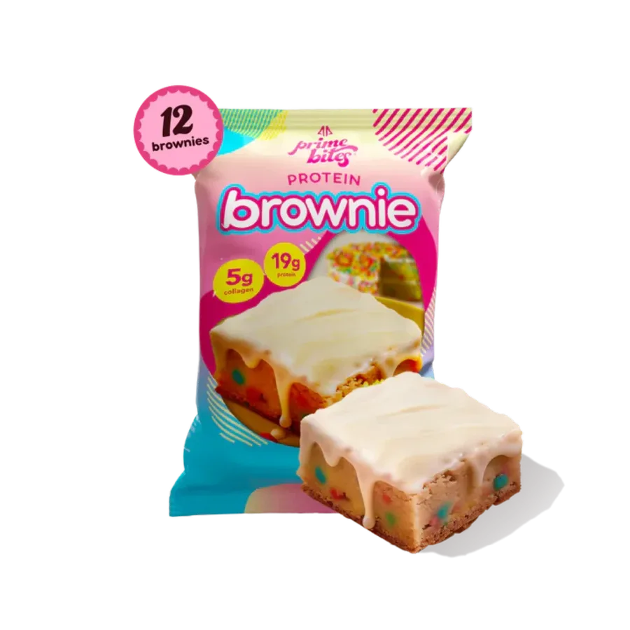Prime Bites Brownie Birthday Cake Blondie