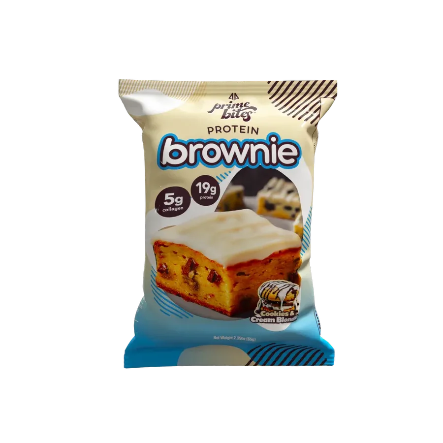 Prime Bites Brownie Cookies and Cream Blondie