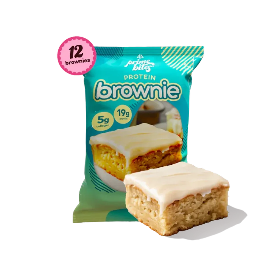 Prime Bites Brownie Glazed Cinnamon Roll