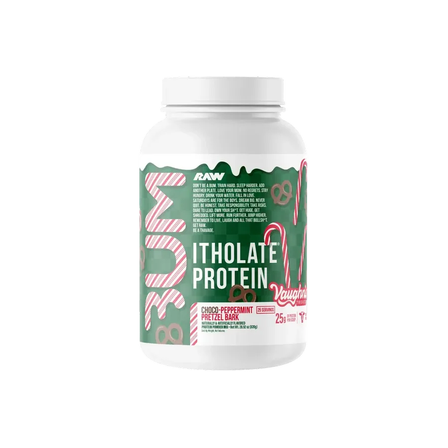 Proteína BUM x RAW Itholate Choco-Pepermint Pretzel Bark, 25 Porciones
