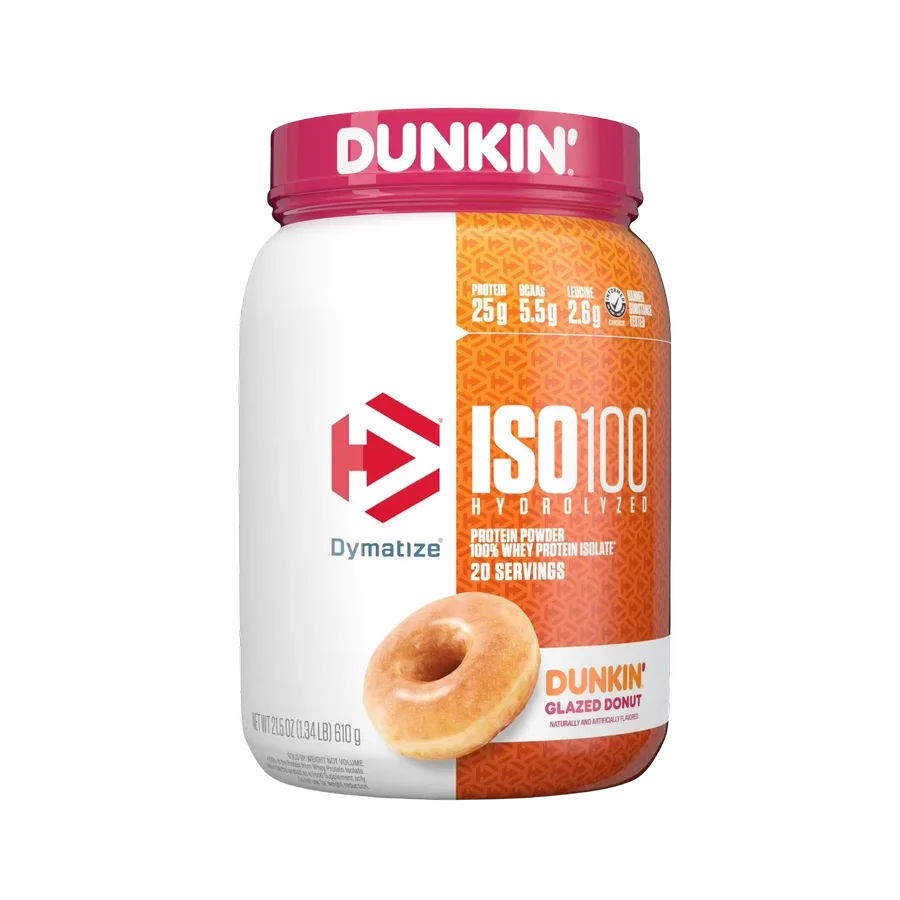 Proteína Dymatize Iso100 Dunkin Glazed Donut, 20 Porciones