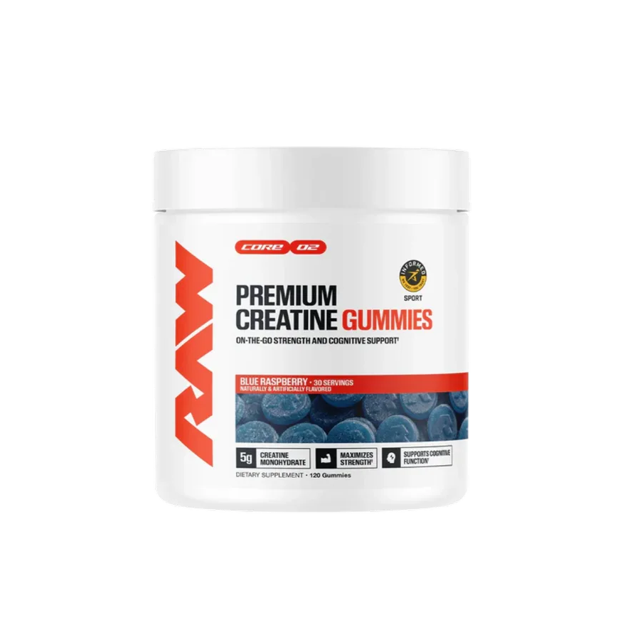 Raw Creatine Gummies Blue Raspberry, 30 Porciones