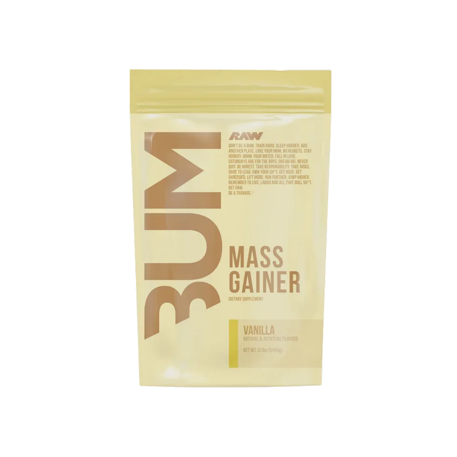 RAW X BUM Mass Gainer Vanilla, 20 Porciones